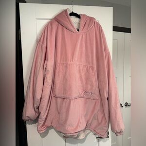 The Comfy Pink Sherpa Lined Hoodie Blanket
